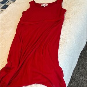 Red Sleeveless Dress Vintage Size 16